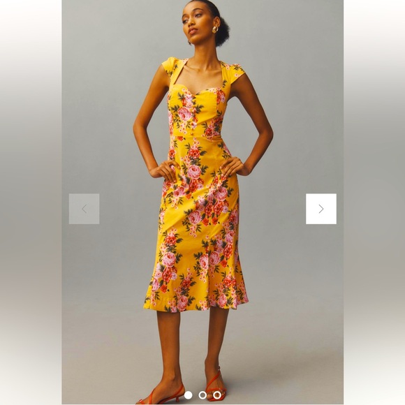 Anthropologie NWT THE CECILY FIT & FLARE SWEETHEART DRESS BY MAEVE size L - Picture 1 of 15